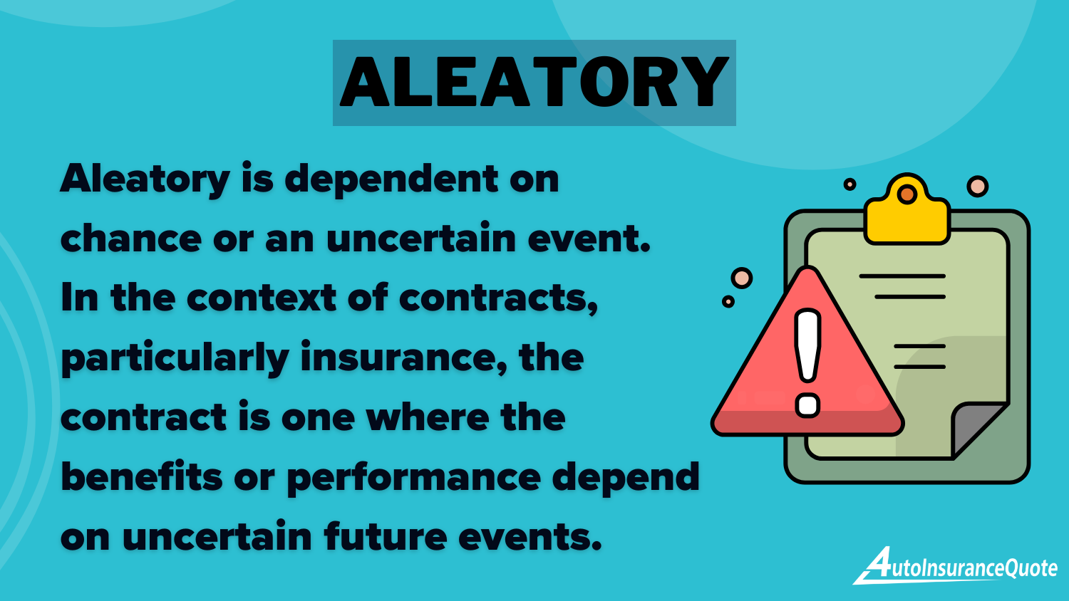 Aleatory Definition card: Non-Cancellable Auto Insurance