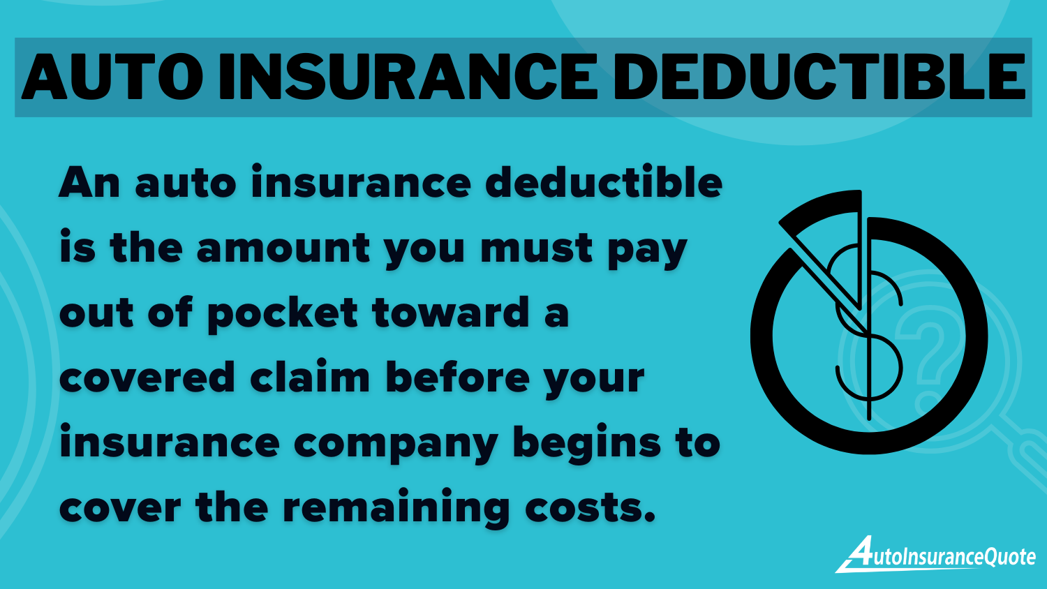 Auto Insurance Deductible Definition Card: Auto Insurance Premium