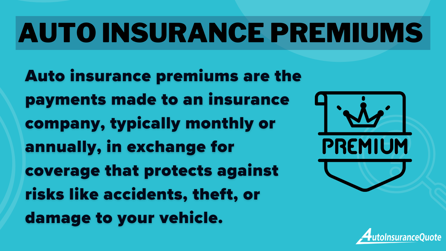 Auto Insurance Premium Definition Card: Clean Driving Record