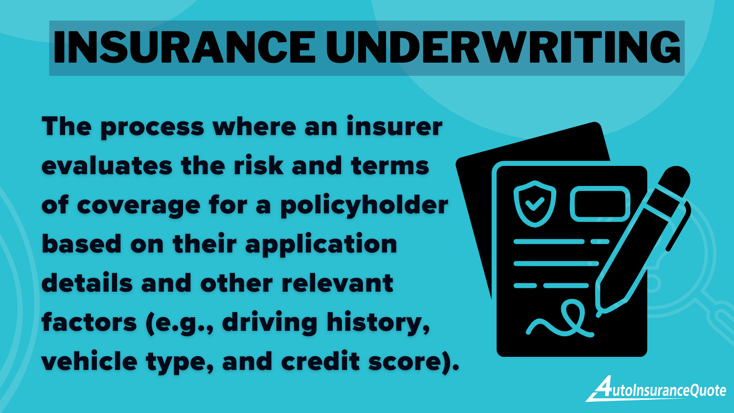 Insurance Underwriting Definition card: Auto Insurance Binder