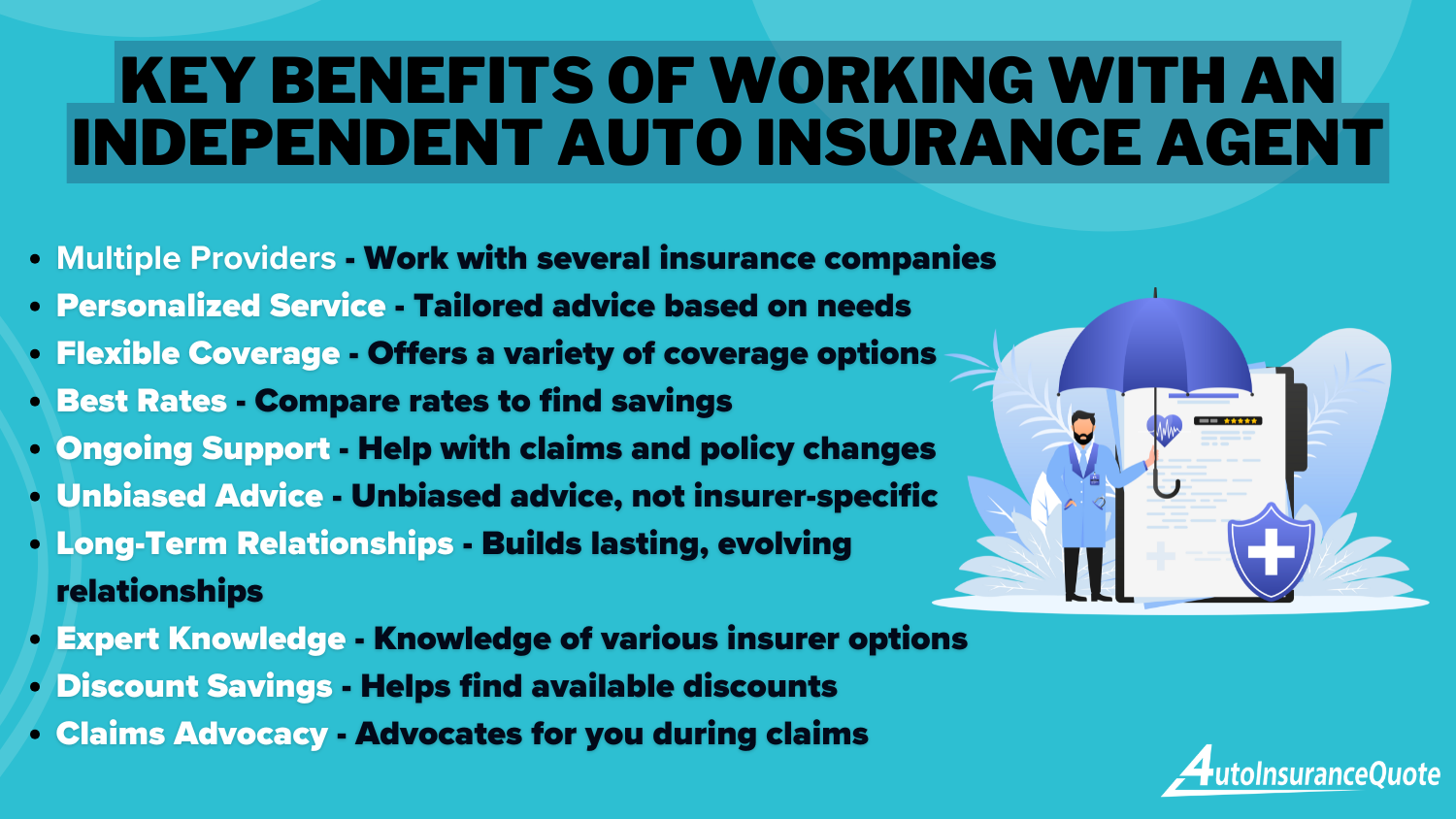 Key Benefits of Working With an Independent Auto Insurance Agent Infographic: Captive vs. Independent Auto Insurance Agents